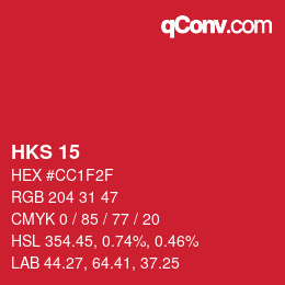 颜色代码: HKS 15 | qconv.com