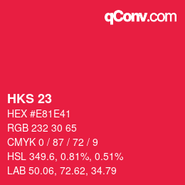 颜色代码: HKS 23 | qconv.com