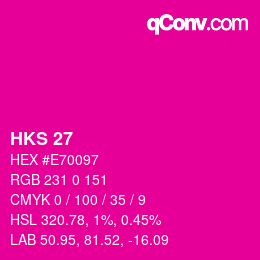 颜色代码: HKS 27 | qconv.com