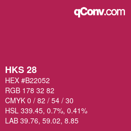 颜色代码: HKS 28 | qconv.com