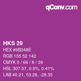 Código de color: HKS 29 | qconv.com