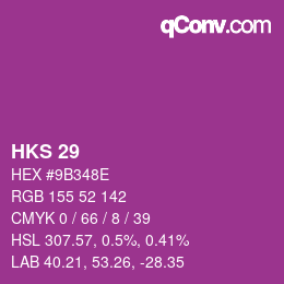 颜色代码: HKS 29 | qconv.com