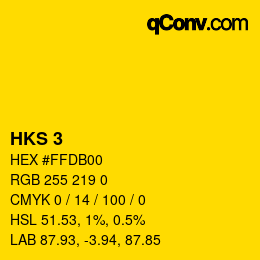 颜色代码: HKS 3 | qconv.com