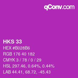 颜色代码: HKS 33 | qconv.com