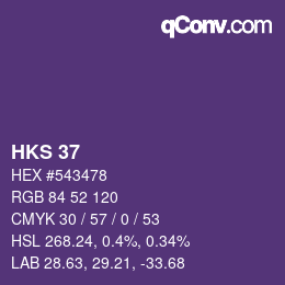 颜色代码: HKS 37 | qconv.com