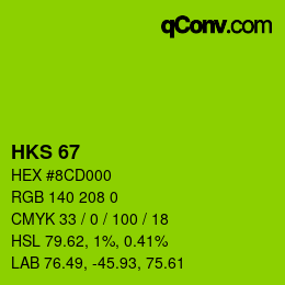 颜色代码: HKS 67 | qconv.com