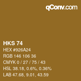 颜色代码: HKS 74 | qconv.com