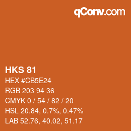 颜色代码: HKS 81 | qconv.com