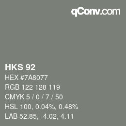颜色代码: HKS 92 | qconv.com