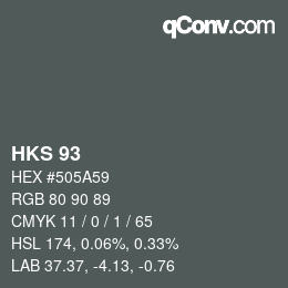 颜色代码: HKS 93 | qconv.com