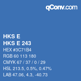 Code couleur: HKS E - HKS E 243 | qconv.com