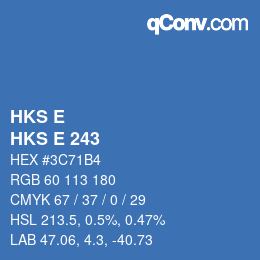 カラーコード: HKS E - HKS E 243 | qconv.com
