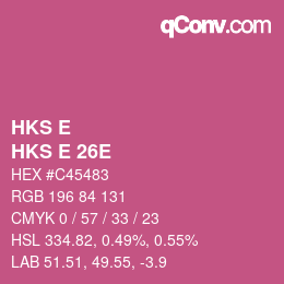 カラーコード: HKS E - HKS E 26E | qconv.com