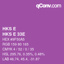 カラーコード: HKS E - HKS E 33E | qconv.com