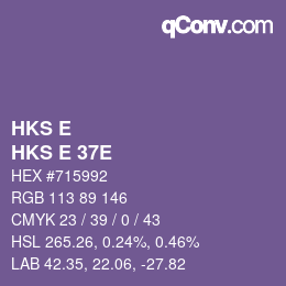 カラーコード: HKS E - HKS E 37E | qconv.com