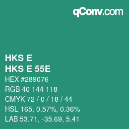 Farbcode: HKS E - HKS E 55E | qconv.com