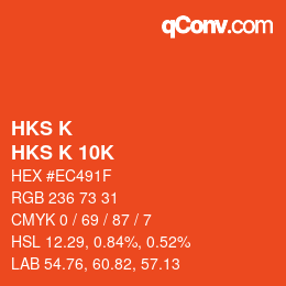 Farbcode: HKS K - HKS K 10K | qconv.com