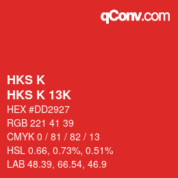 カラーコード: HKS K - HKS K 13K | qconv.com