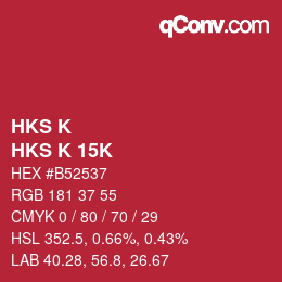 Farbcode: HKS K - HKS K 15K | qconv.com