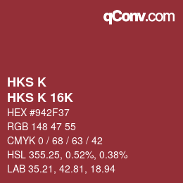 Farbcode: HKS K - HKS K 16K | qconv.com