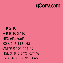 Farbcode: HKS K - HKS K 21K | qconv.com