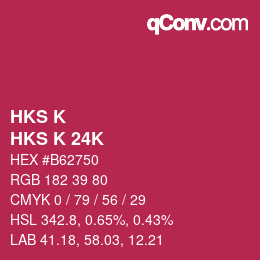 Farbcode: HKS K - HKS K 24K | qconv.com