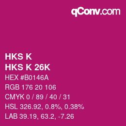 Farbcode: HKS K - HKS K 26K | qconv.com