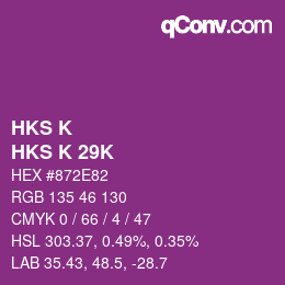 Farbcode: HKS K - HKS K 29K | qconv.com