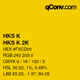 カラーコード: HKS K - HKS K 2K | qconv.com