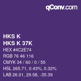 Farbcode: HKS K - HKS K 37K | qconv.com