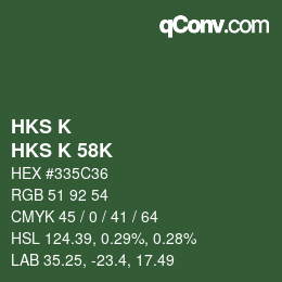 Farbcode: HKS K - HKS K 58K | qconv.com