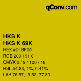 Farbcode: HKS K - HKS K 69K | qconv.com