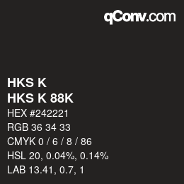 Farbcode: HKS K - HKS K 88K | qconv.com