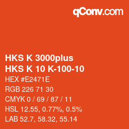 カラーコード: HKS K 3000plus - HKS K 10 K-100-10 | qconv.com