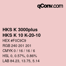 Color code: HKS K 3000plus - HKS K 10 K-20-10 | qconv.com