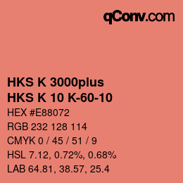 カラーコード: HKS K 3000plus - HKS K 10 K-60-10 | qconv.com