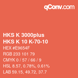 Farbcode: HKS K 3000plus - HKS K 10 K-70-10 | qconv.com