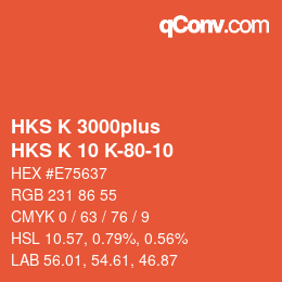 カラーコード: HKS K 3000plus - HKS K 10 K-80-10 | qconv.com