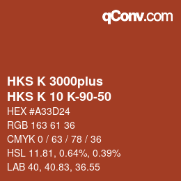 Farbcode: HKS K 3000plus - HKS K 10 K-90-50 | qconv.com