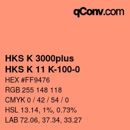 Farbcode: HKS K 3000plus - HKS K 11 K-100-0 | qconv.com
