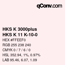 Color code: HKS K 3000plus - HKS K 11 K-10-0 | qconv.com