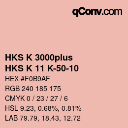 Código de color: HKS K 3000plus - HKS K 11 K-50-10 | qconv.com