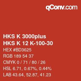 カラーコード: HKS K 3000plus - HKS K 12 K-100-30 | qconv.com