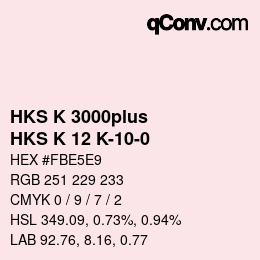 Color code: HKS K 3000plus - HKS K 12 K-10-0 | qconv.com