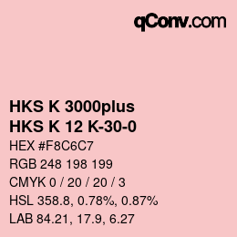 Color code: HKS K 3000plus - HKS K 12 K-30-0 | qconv.com