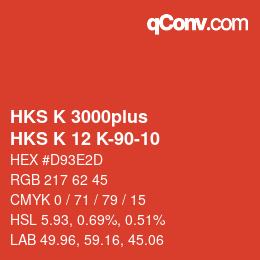 カラーコード: HKS K 3000plus - HKS K 12 K-90-10 | qconv.com