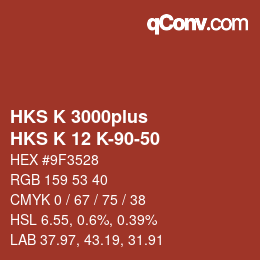 Farbcode: HKS K 3000plus - HKS K 12 K-90-50 | qconv.com