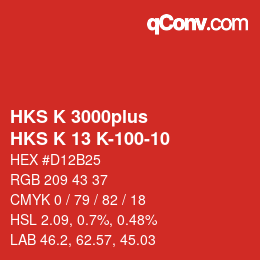 カラーコード: HKS K 3000plus - HKS K 13 K-100-10 | qconv.com