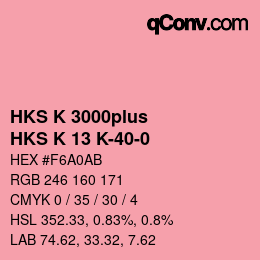 Color code: HKS K 3000plus - HKS K 13 K-40-0 | qconv.com