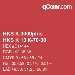 カラーコード: HKS K 3000plus - HKS K 13 K-70-30 | qconv.com